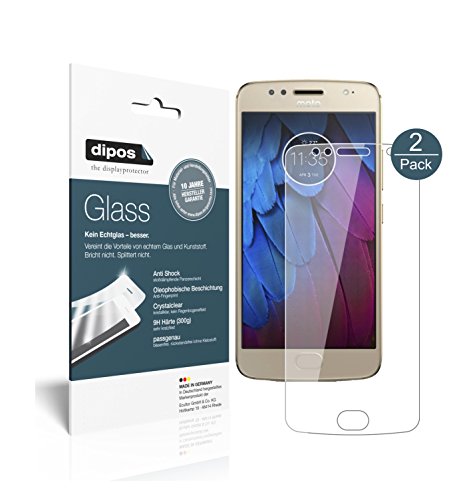 dipos I 2X Protector de Pantalla Compatible con Motorola Moto G5s Plus Vidrio Flexible Cristal Proteccion 9H