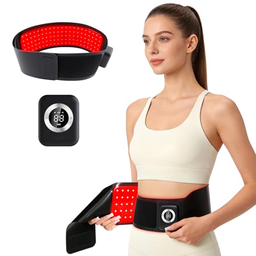 Dual Wavelength Red Light Belt with Smart Screen & Temperature Control - Ideal Gift for Women Men Seniors - Rechargeable Infrared Light Belt for Muscle Relaxation & Comfort