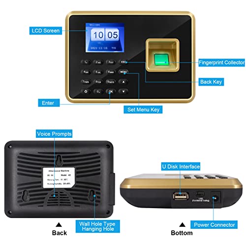 Jian Boland Fingerprint Time Clocks For Employees Small Business, Biometric Time Clock, Office Punch Clock, 0 Monthly Fees #TOP4
