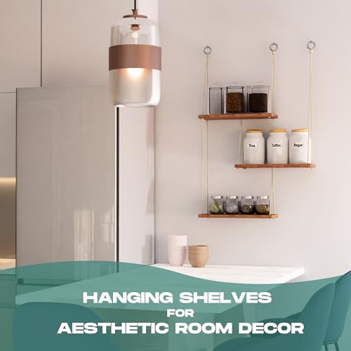 Image of Hanging Shelves For Wall Shelves For Plant Shelf Indoor Wall Shelf Hanging Plant Shelf Floating Shelves For Wall Shelf For Bedroom Decorative Wall Shelves Window Shelf Macrame Shelf For Living Room