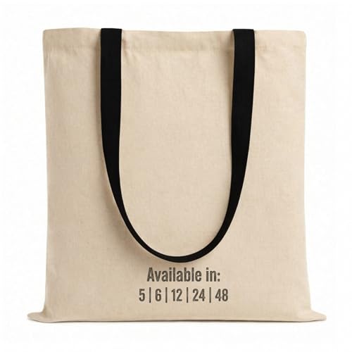 Salt Earth 5| 6| 12| 24| 48| 100| 200 Pack Canvas Tote Bags Bulk Lightweight Bulk Reusable Totes for Grocery Shopping Cloth Bags Suitable for DIY Advertising Promotion Gift Beach Travel(6 Pack)