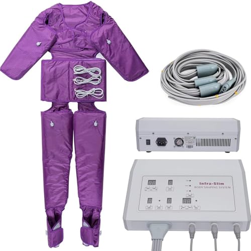 LSBHPPD Traje Adelgazante presión Aire para Masaje Drenaje linfático, Adelgazamiento Corporal y pérdida Peso,Ideal para piernas,Brazos, Cintura,presoterapia eficaz para relajación Muscular,Purple