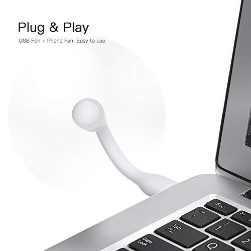 Docooler Mini Ventilador USB + Tipo-C Ventilador de Telefone Portátil Ventilador de Refrigeração Fle