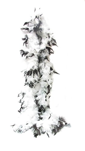 WeGlow International WGI Feather Boa, White with Black Tips, White with Black Tips