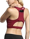 CHENXI Frauen Sport BH Gym Workout Top Brearhable BHS Rot M