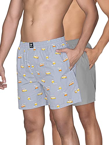 Image of XYXX Men's Surf & Pace Super Combed Cotton Boxer Shorts (Pack of 2)