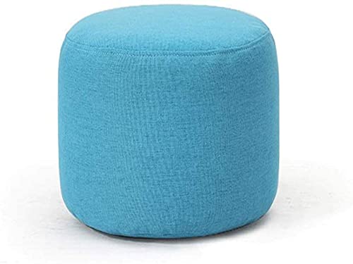 Tabouret de pied coiffeuse orange rond en tissu compact 37x24cm - 2