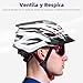 Casco Bicicleta/Casco Bicic con Luz LED,Certificado CE,Casco Ciclismo con Visera y Forro...