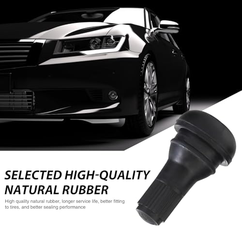 Image of ijuicy 5 PCS Car TR412 Tire Valve Stems, Pure Copper Bbody Anti-Rust Tubeless Valve Stems, Rubber Snap-in Tire Valve, Universal for Tubeless 0.45 Inches Rim Holes on Standard Vehicle Tires (Black)