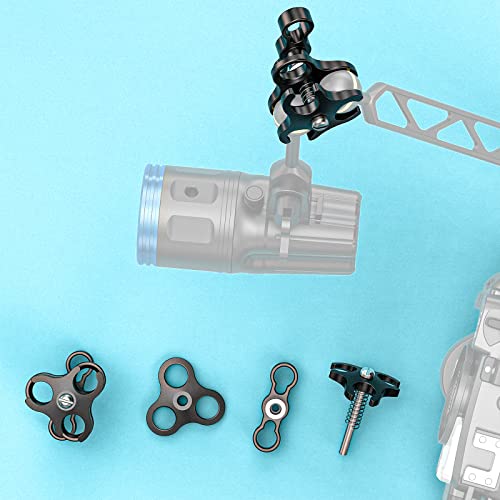 Sea frogs DREI ausgeschnittenes Loch Kugelgelenk Schmetterlings Clip Unterwasserarm Kugelklemme Tauchlampe Halter Kugel Klemmhalterung für Unterwasser-Kamera Tauchlampe Taucherleuchte