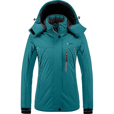GEMYSE Women's Waterproof Ski Jacket with Hood Cover
