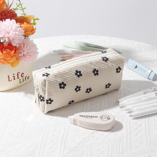 Image of Pencil Case Lightweight Aesthetic Pen Case Office College School Storage Bag Pouch Holder Box Organizer Makeup Pouch Cosmetic Bag for Girls Boys Kids (Flowers-Plum blossom)