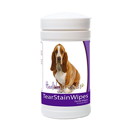 Image of Healthy Breeds Basset Hound Tear Stain Wipes 70 Count