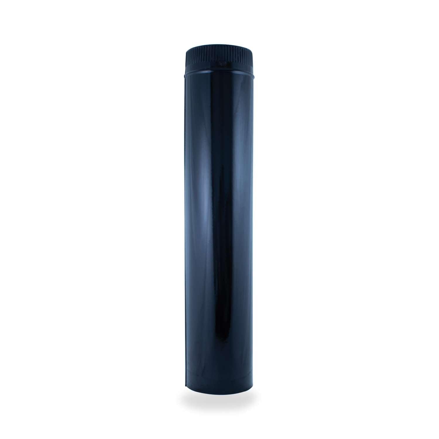 Tubo Chimenea 250mm Vitrificado Negro 1m Estufa Leña Esmaltado Diseño Decorativo Alta Temperatura