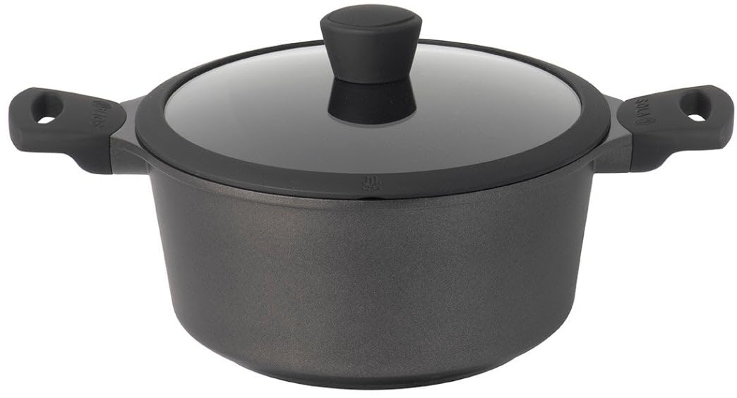 Sola Casserole avec Couvercle Ceramic Deluxe - Compatible avec l’Induction - Revêtement Antiadhésif Céramique - ø 24 cm