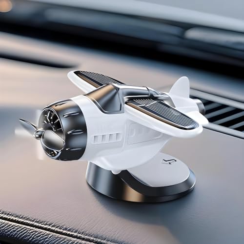 Image of A Solar-Powered, Quiet-Rotation car Ornament relieves Fatigue, boosts Alertness, and adds Driving Fun. Suitable for All Cars, Offices, and Homes. Perfect for Any Sunny spot (white1)