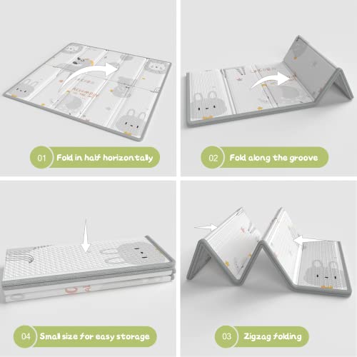 Zeebaba Unicorns Play Mat, 59"X59" Foldable & Reversable Large Play Mat, 0.4" Thick Waterproof Foam Mat, Baby Activity Tummy Time Mat, Non-Toxic Foam Play Mat For Babies And Toddlers #TOP6