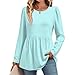 Womens Long Sleeve Babydoll Tops Tunic Shirts Business Dressy Casual Plus Size Blouse Fall Trendy Fashion 2025