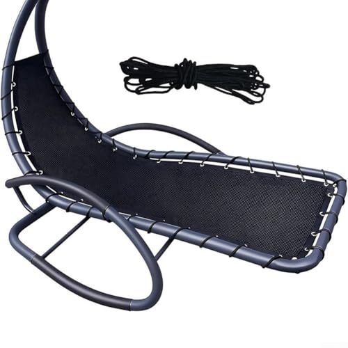 Besttoolifes Ersatzbezug für Hängeschaukelstuhl, schwarz, wasserdichte Sitzbasis mit Seil für Garten, Terrasse (1 Stück mit Taschen)
