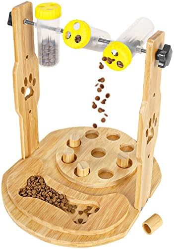 Dog Puzzle Feeder 12.6" x14.1'' for Memory Training, Interactive Bamboo Slow Treat Dispensing Toys for Small Medium Large Pets, Dog Mental Stimulation Enrichment Toys to Keep Them Busy & IQ Training