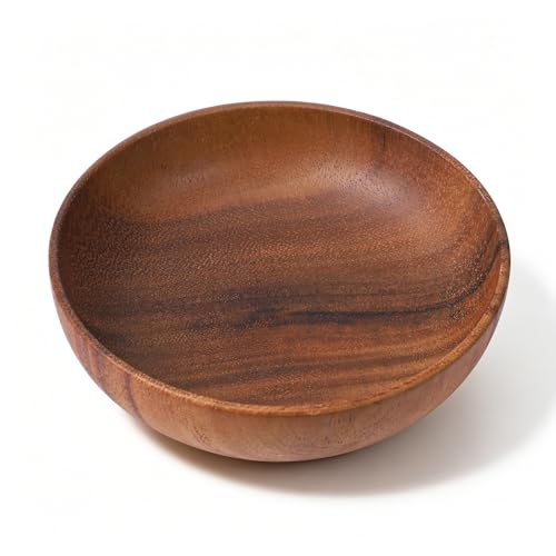 Skrfren 4.7 Inch Acacia Decorative Bowl Round Keys Bowl for Entryway Tabletop Organizer Small Wooden Bowls for Keys Wallet Candy Cookies (4.7 x 4.7 x 1.5)
