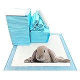 Mcgogo Rabbit Pee Pads, Pet Toilet/Potty Training Pads, Super Absorbent Guinea Pig Disposable Diaper for Hedgehog, Hamster, Chinchilla, Cat, Reptile and Other Small Animal (100pcs-18 x13)