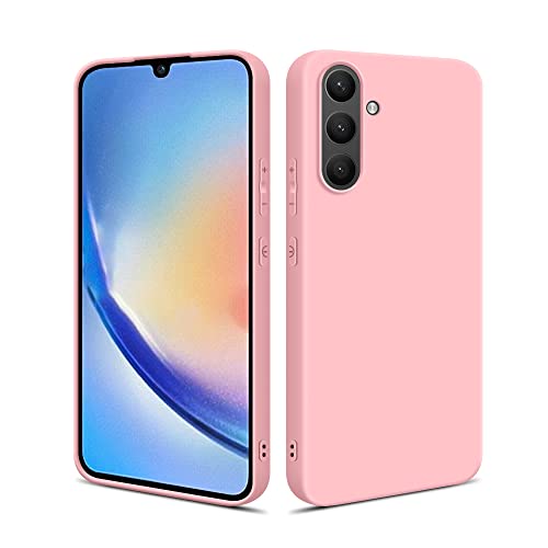 HSP Coque pour Samsung Galaxy A34 5G [Anti-poussière] étui de Protection en Silicone TPU Premium | Résistant aux Chocs | Protecteur d'écran et de caméra | Housse Ajustement Parfait Mat | Rose