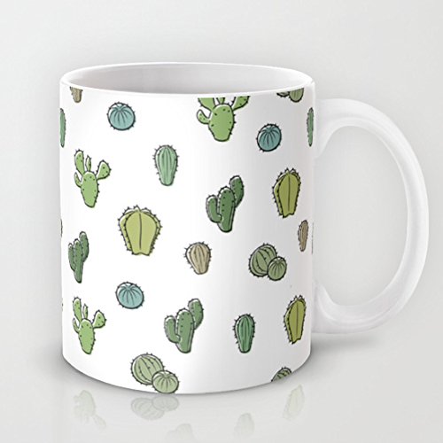 koienOU - Cartoony Cacti pattern - Funny Cup / Customize Cup 11oz 3.8in H x3.2in W