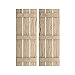 Ekena Millwork 17 1/2"W x 70"H Rustic Three Board Spaced Board-n-Batten Hand Hewn Faux Wood Shutters (Per Pair), Primed Tan