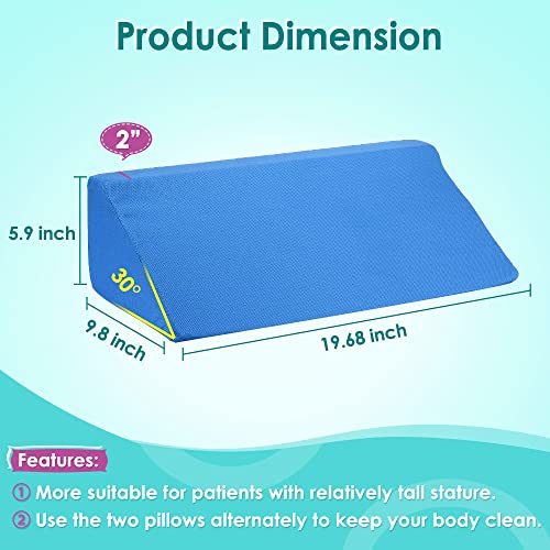 Neppt Foam Wedge Pillow For Bed After Surgery Incline Triangle Therapeutic Pillows For Sleeping, Back Pain, Knee, Side Sleeper Bed Sore Prevention 30 Degree Pregnancy Body Positioners - Two Pillows #TOP2