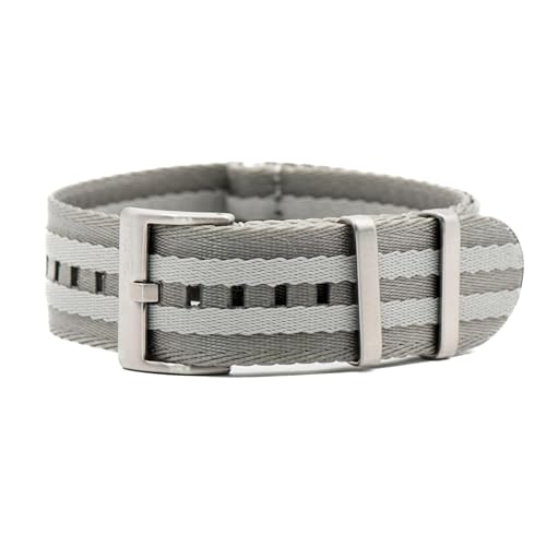 BluShark AlphaPremier Watch Band, Silver Fox, 18mm, Brushed Buckle