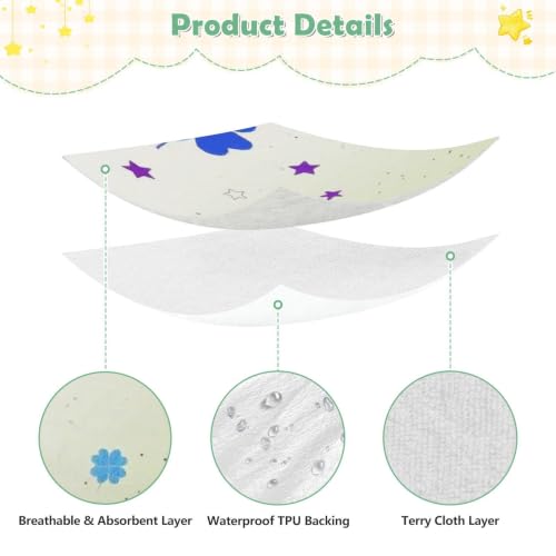 Drap de lit imperméable enfant contre les fuites motif trèfle arc-en-ciel 132 x 71 cm