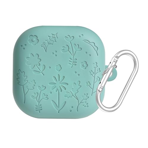 Galaxy Buds4/Buds4 Pro�p�� �V���R���f�� �P�[�X CASE �\�t�g�P�[�X �J�o�[�𑕒������܂܁A�[�d�^�C�v�\�ł� �J���r�i�t��(�O���[��)