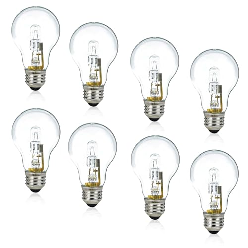 Acyoyava 8-Pack Halogen A19 Clear Bulbs