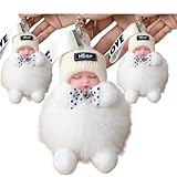 WLMCYSG Fox Sleep Doll Hanging Car Keychain Plush Bag Charm Fashion Juniors Heart (White)