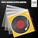 Golden State Art, 100 Pack Vinyl Record Outer Sleeves, 12.75 x 12.75 Inch Clear Resealable Record Protector Sleeves for Single and Double LP Storage