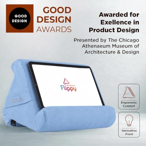 Flippy Original Tablet Pillow Stand & iPad Holder, Gift for Book Lovers & Readers, Multi-Angle Stand with Storage for Lap, Desk & Bed, Compatible with Kindle, Fire, iPad & Samsung, BlueHue 4.0 by Flippy - Used condition - Image 9