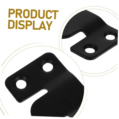 Image of SEWACC Interlocking Flush Mount Bracket Stainless Steel Photo Frame Buckle Heavy Duty Picture Hangers Wall Support Buckle Black Mounting Hooks