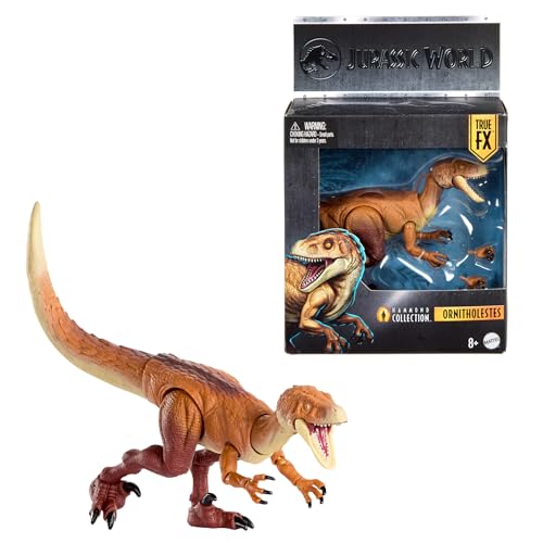 Mattel Jurassic World Hammond Collection Dinosaur Action Figure Ornitholestes Premium Design with Realistic Eyes 18 Articulated Joints & Extra Hands JKM91