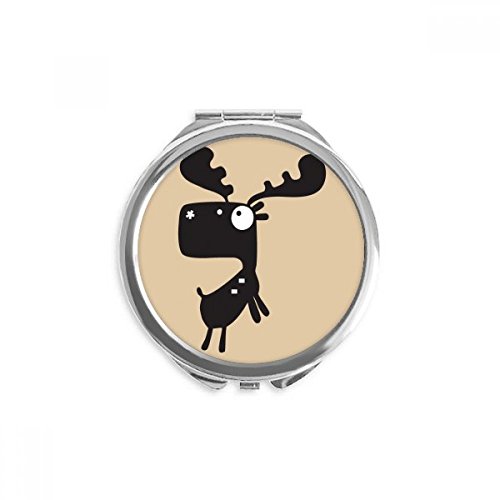 Miroir animal de poche cerfs compact rond petit miroir maquillage main nomade
