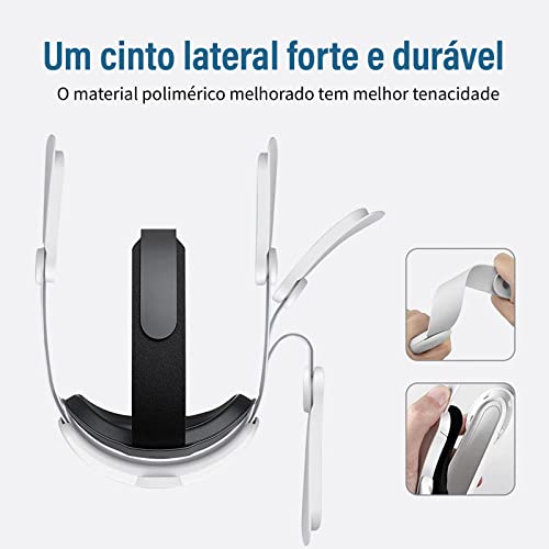 Faixa de cabeça para Meta/Oculus Quest 2, acessório de faixa de cabeça ajustável Elite com bateria d