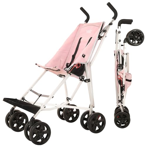 MobiQuip XL Disability Pushchair Pink - Special Needs Stroller for Older Children up to 50kg - Lightweight Folding Aluminium Frame - Adjustable Footplate & 5-Point Harness - Smooth & Portable