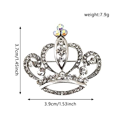 Image of Crystal Rhinestone Princess Queen Brooch Pin Tiara Crown Brooches for Women Tiara for Wedding Party /Banquet /Birthday (E)
