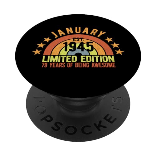 Edición Limitada Vintage 79 Cumpleaños Nacido En Enero 1945 PopSockets PopGrip Intercambiable