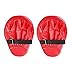 SUNMALL 2pcs MMA Boxing Mitts Focus Punch Pad PU Leather Punching Kicking Palm Pads Taekwondo Training Boxing Target Pad Karate Muay Thai Training Gloves with Adjustable Strap (Red)