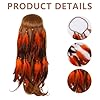 Durdiiy Bandeau à Plumes Bohémien Hippie avec Gland - Serre-tête Indien Coloré pour Femmes et Filles, Accessoire de Cheveux Tribal pour Costume Fête, Coiffe Boho Chic Vintage (orange, 30) #2
