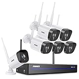 [8CH Expandable] ANNKE 5MP NVR Wireless Security System with 6x1080p Outdoor Indoor Wi-Fi Surveillance Cameras,300 ft Signal Distance, Remote Access & Smart Motion Alerts(No HDD)-WE400
