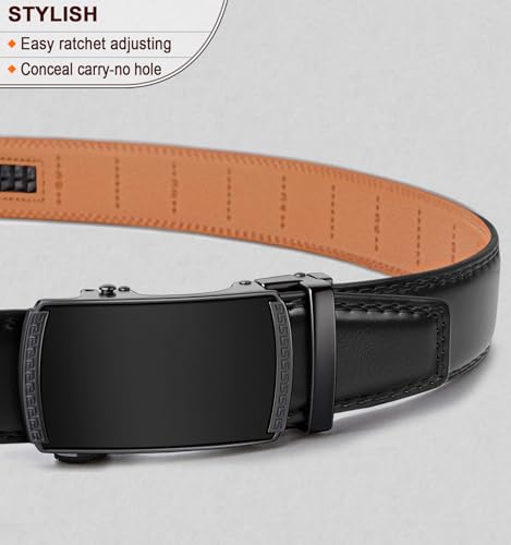 Image of Men's Belt,Bulliant Leather Adjustable Belt for Men Dress Casual 1 3 /8,Trim to Fit