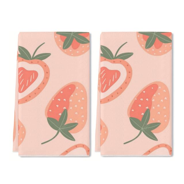 Geroclonup (40x60 CM Summer Pink Watermelon Cute Dish Cloths Decorative Kitchen Towels Dishcloths Hand Tea Towels For Home Kitchen Decor Mother Women Gifts Mother's Day Decorations Set of 2