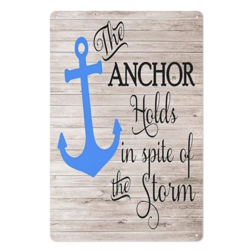 The Anchor Holds In Spite Of The Storm Metal Tin